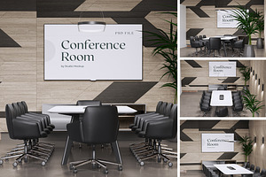 Conference Room Mockup, an Advertising Mockup by HanaSaka_Studio