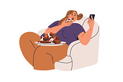 Fat people eating fast food set, a Food Illustration by Good Studio (Thumbnail 5 of 7)