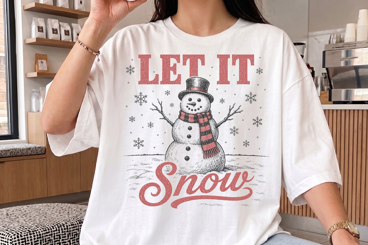 Vintage Let It Snow Christmas Design, a Seasonal Illustration by Libby Wishes (Photo 3 of 4)