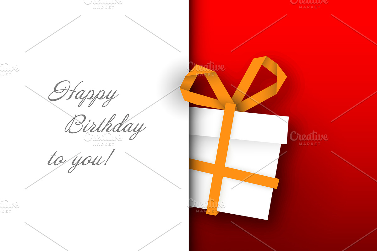 Birthday Card with Present, a Card Template by Orson