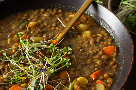 Healthy lentil soup, a Food & Drink Photo by Pandateam