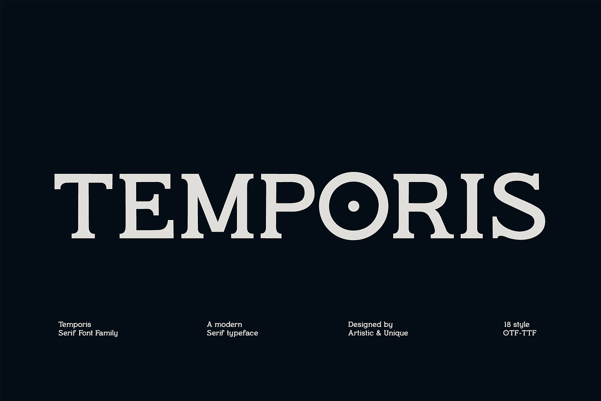 Temporis - Serif Font Family, a Serif Font by Artistic & Unique (Photo 1 of 13)