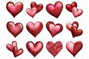 Glitter Heart Valentine Day Clipart, an Illustration by SinaCreation (Thumbnail 2 of 7)