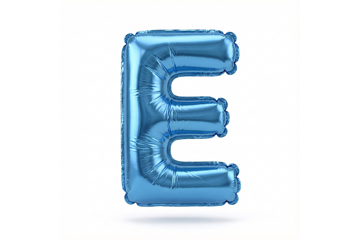 Blue Metallic Letter E Foil Balloon, a School & Education Photo by shahsoft (Photo 1 of 2)