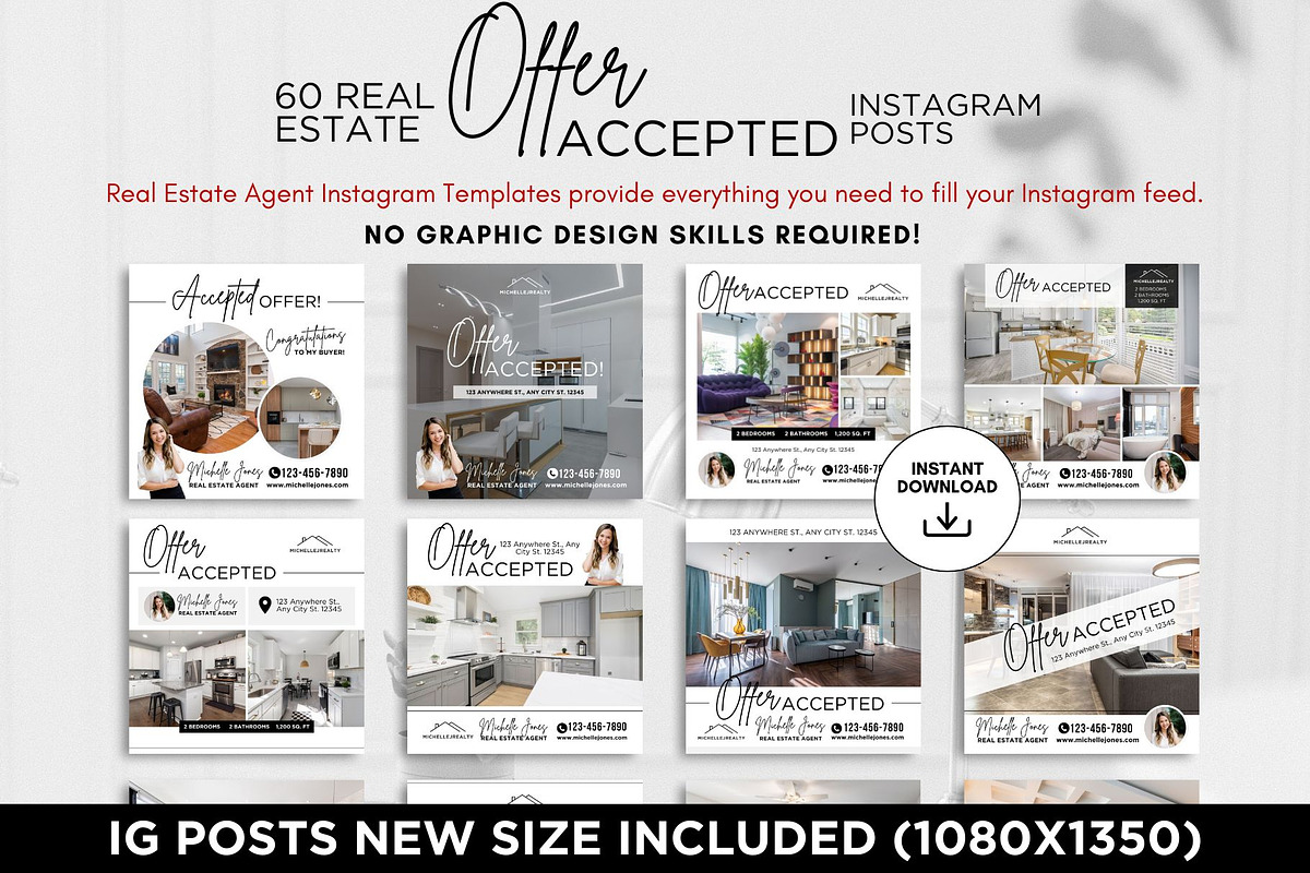 Offer Accepted Instagram Posts Canva, a Social Media Template by CreativeVinesStore (Photo 2 of 6)