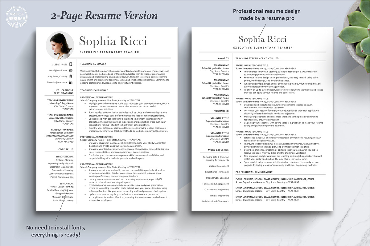 Teacher Resume Template | Educator, a Resume Template by The Art of Resume (Photo 4 of 8)