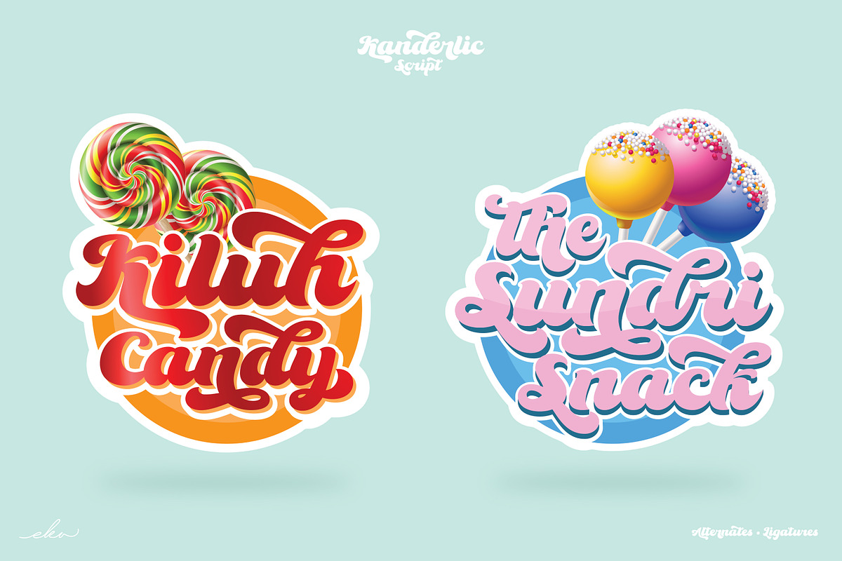 The Kanderlic - Retro Script Font, a Script Font by Ekahermawan (Photo 6 of 10)