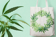 Cannabis watercolor set, an Illustration by svetodesign (Thumbnail 3 of 8)