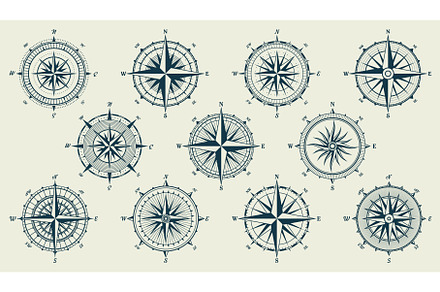 Vintage marine wind rose, nautical, an Object Graphic by 32pixels