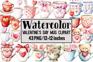 Valentine's Day Mug Clipart, an Illustration by Design Market