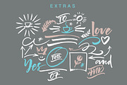 Sunny Script + Extras, a Script Font by Vera Holera (Thumbnail 6 of 7)