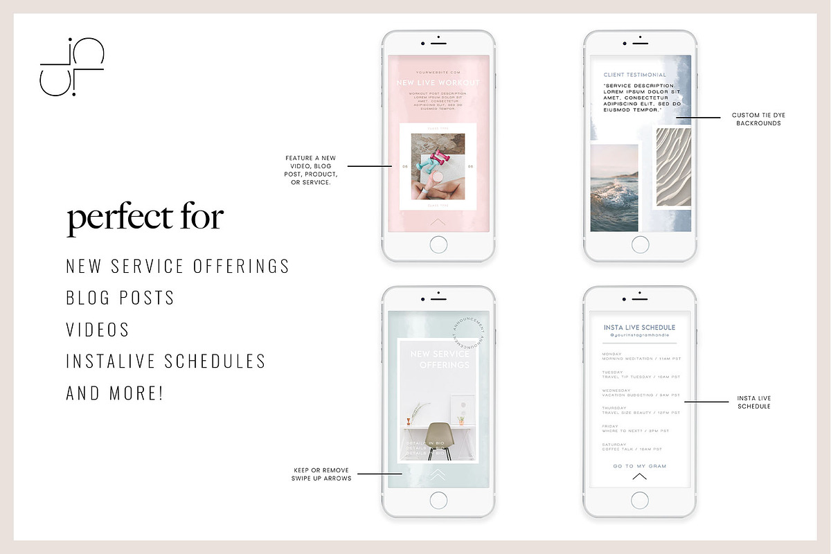 Tie Dye Instagram Template on Canva, a Social Media Template by Chloe Leonard Studio (Photo 4 of 7)