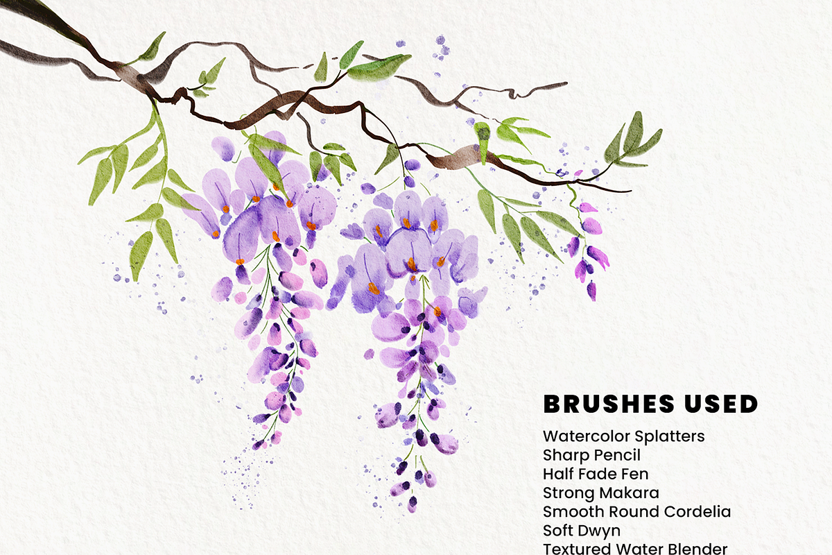 Watercolor Brushes for Procreate, a Brush Add-On by Marshmal Mochi (Photo 3 of 6)