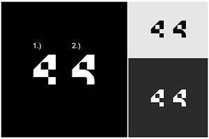 Number 4 Futuristic Font Logo, a Branding & Logo Template by ika trisiana