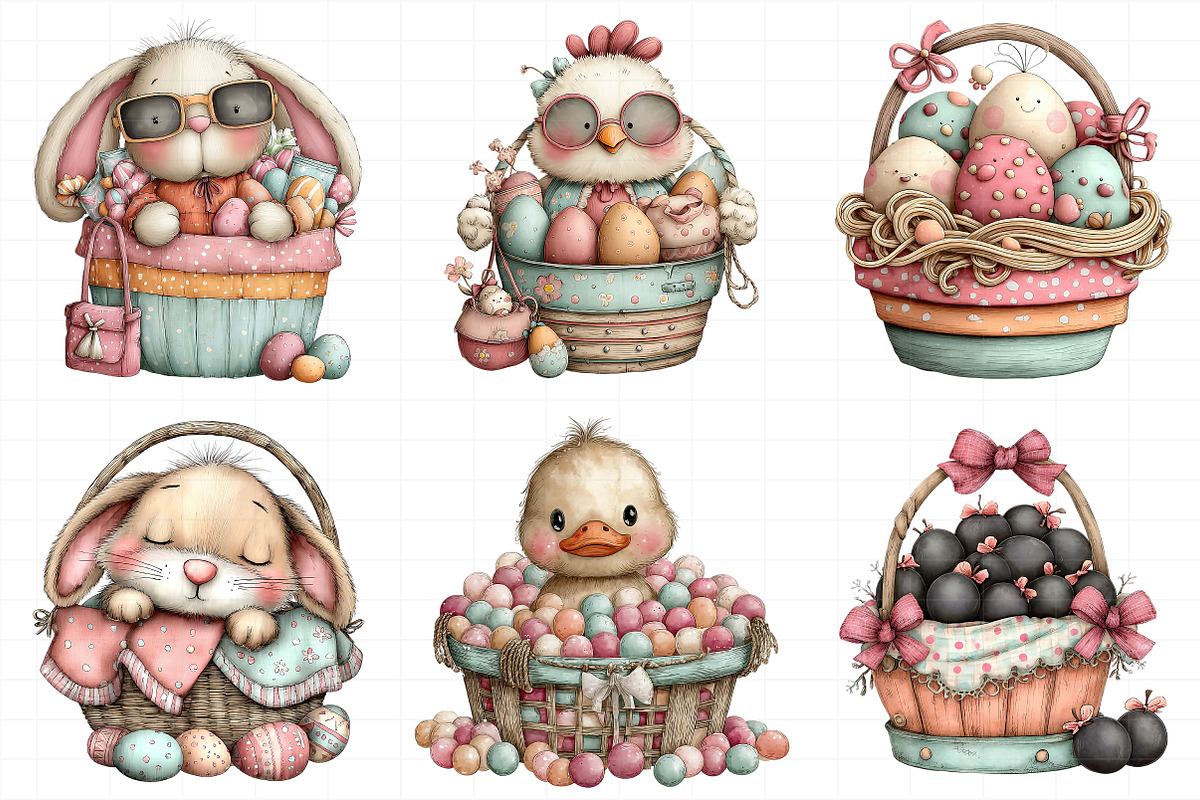 Funny Easter Basket Clipart, an Illustration by Daily.Designs (Photo 4 of 8)