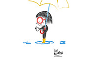 Love reading! Under the rain, a Decorative Illustration by Irene Loal (Thumbnail 2 of 3)