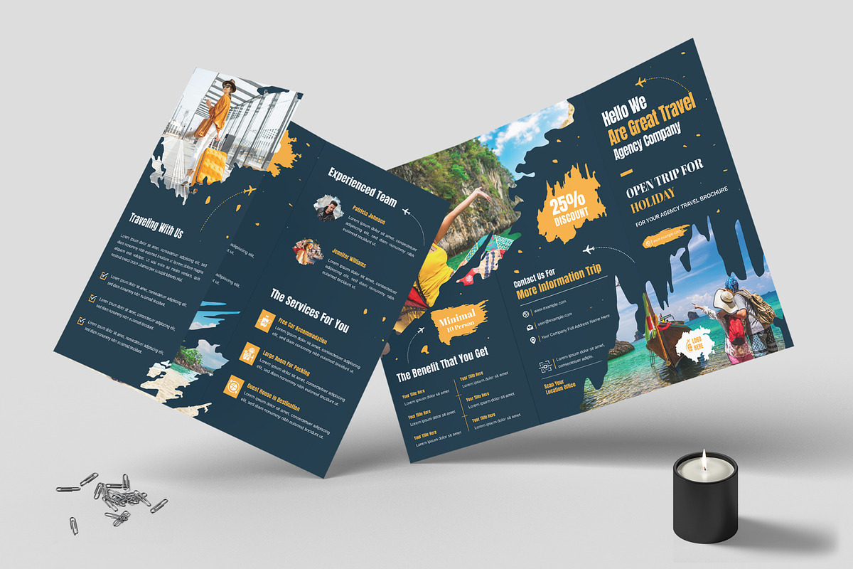 Travel Trifold Brochure Template, a Brochure Template by MightyDesign (Photo 1 of 7)
