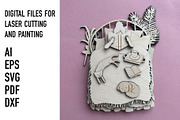 Cozy Reading Girl cat dog Layered, an Object Graphic by HelloWood (Thumbnail 2 of 3)
