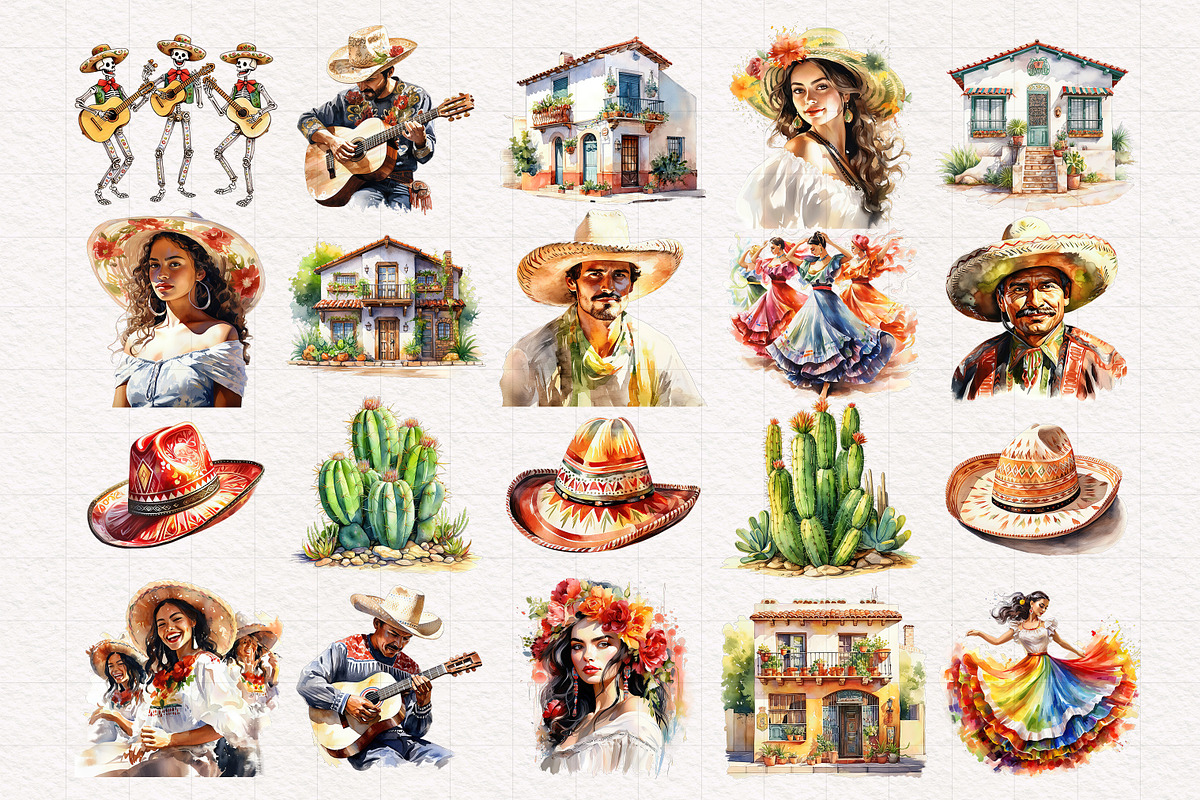 Cinco de Mayo Clipart, a Seasonal Illustration by PaintPixelCo (Photo 7 of 12)