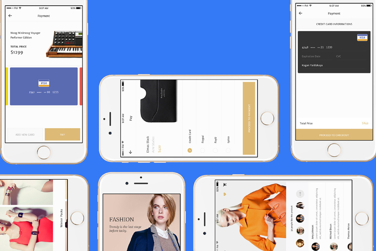 Fashion E-Commerce Mobile UI Kit, an UI Kit Template by folstudio