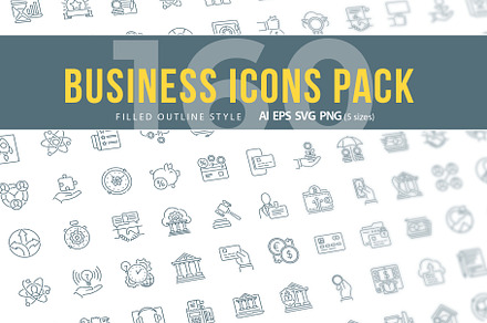 Business Outline Icons, an Outline Icon by Kalash
