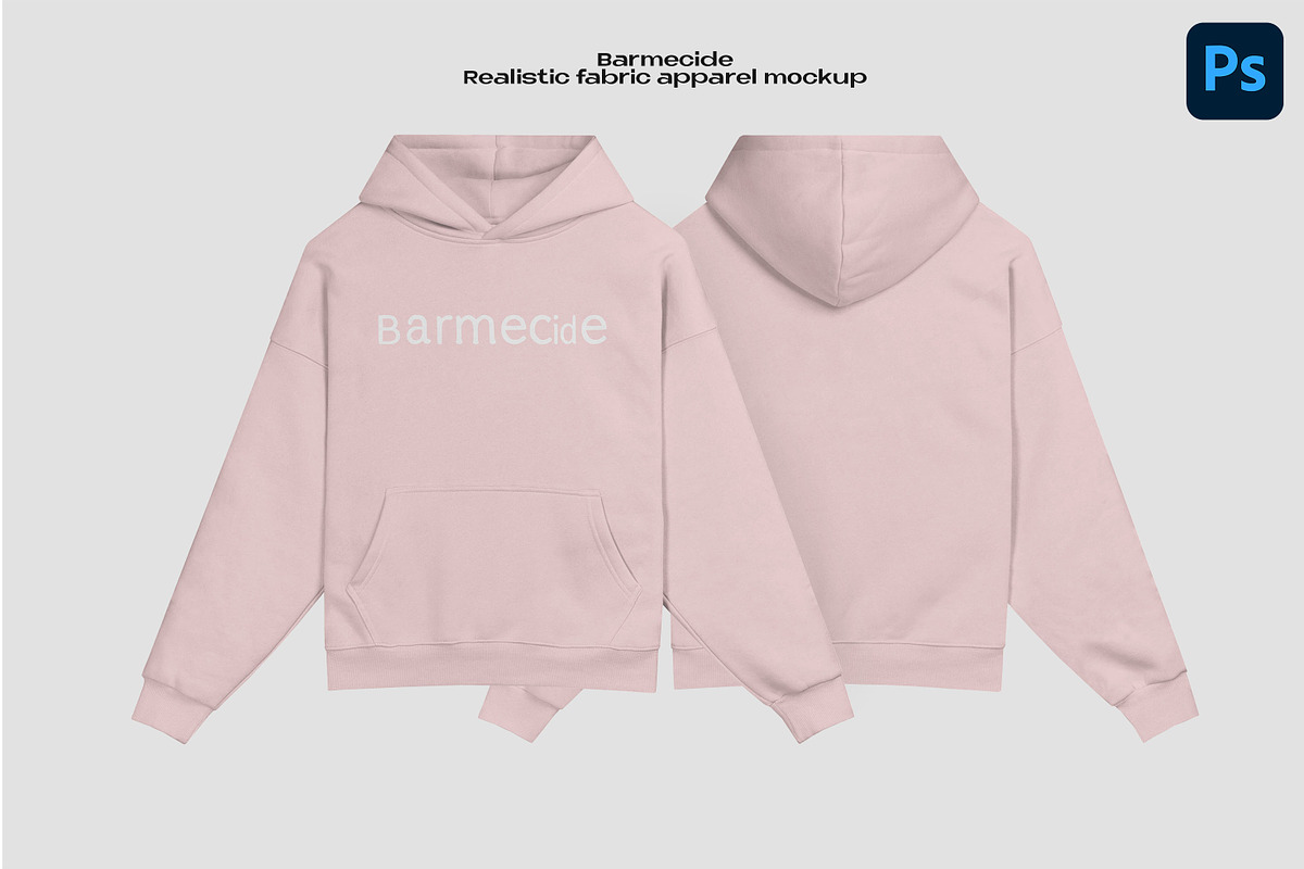 Boxy hoodie mockup, a Hoody Mockup by Barmecide Mockup Studio (Photo 1 of 3)