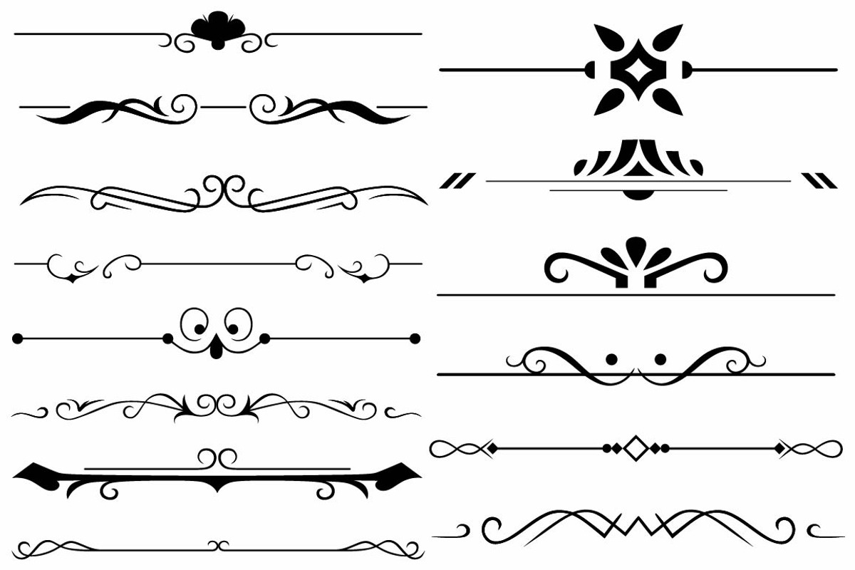 Vector set ornaments 32, a Pattern Graphic by LineworkStock