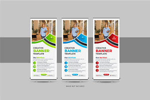 Roll-Up Banner or X Banner Design, a Stationery Template by Pavel_design