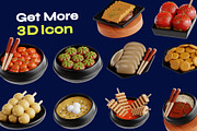 Korean Food 3D Icon Pack, a Food & Drink 3D Model by orenjidesign (Thumbnail 7 of 8)
