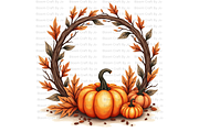 Pumpkin Wreaths and Frames, a Decorative Illustration by Bloom Craft Creations (Thumbnail 1 of 12)