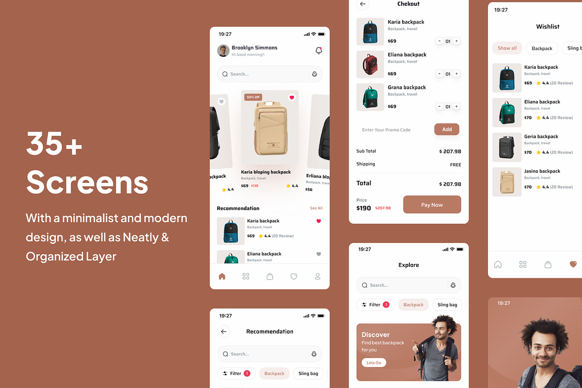 Bagishop - E Commerce App UI Kits, an App Template by Minialis (Photo 2 of 6)