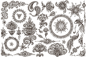 Henna Design Elements Set