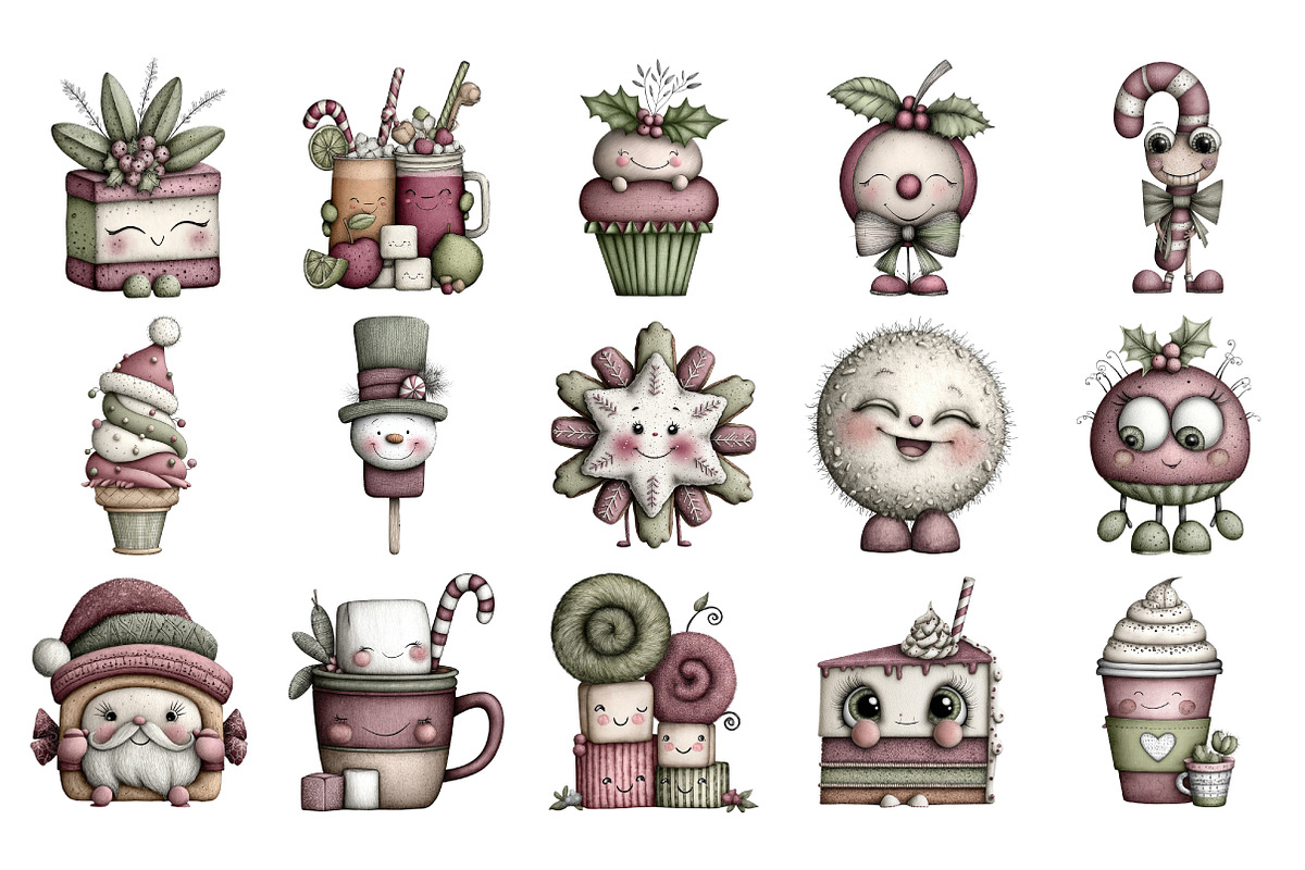 Kawaii Christmas Treats Clipart, an Illustration by Daily.Designs (Photo 3 of 5)
