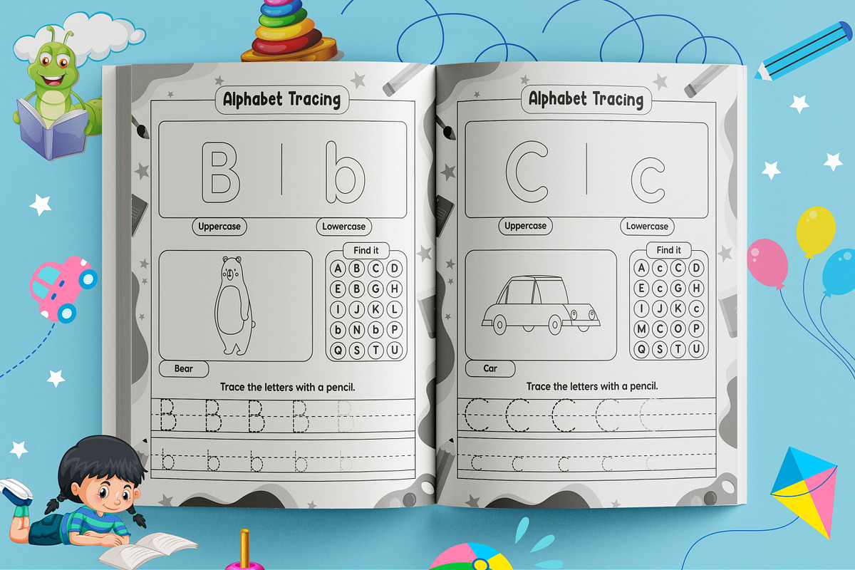 Alphabet Letter Tracing Book, a Templates & Theme by Book2bees (Photo 3 of 5)