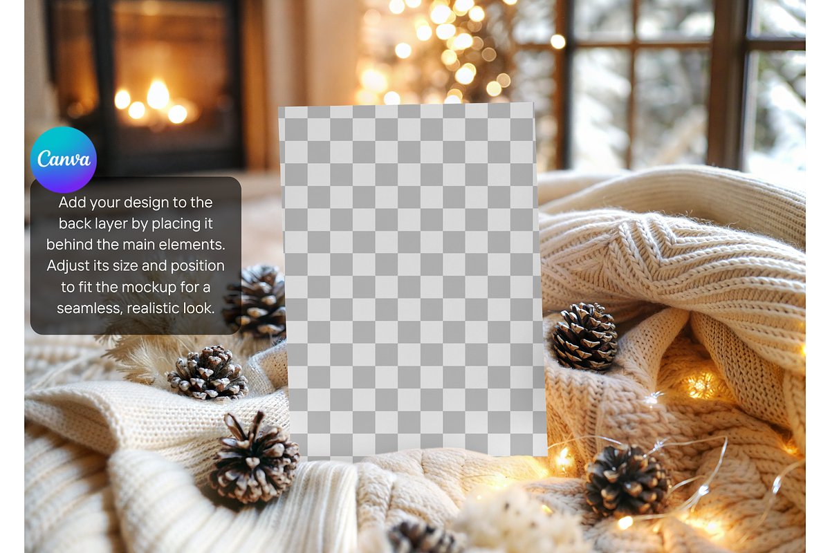 Pinecones and Fireplace Invite Mock, a Mockup by MockupWizard (Photo 3 of 5)