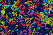 colorful music keys design, a Pattern Graphic by AAN Seamless Shop (Thumbnail 1 of 3)