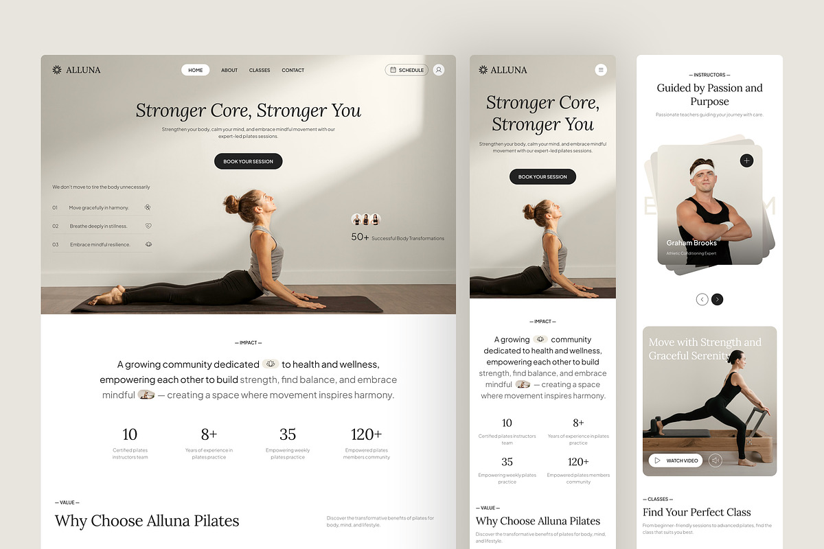 Pilates Studio Website UI Figma, an UI Kit Template by peterdraw (Photo 7 of 7)