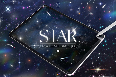 Star Procreate Brushes, a Brush Add-On by Freezerondigital