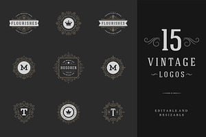 15 ornaments logos & monograms, a Branding & Logo Template by Vasya Kobelev