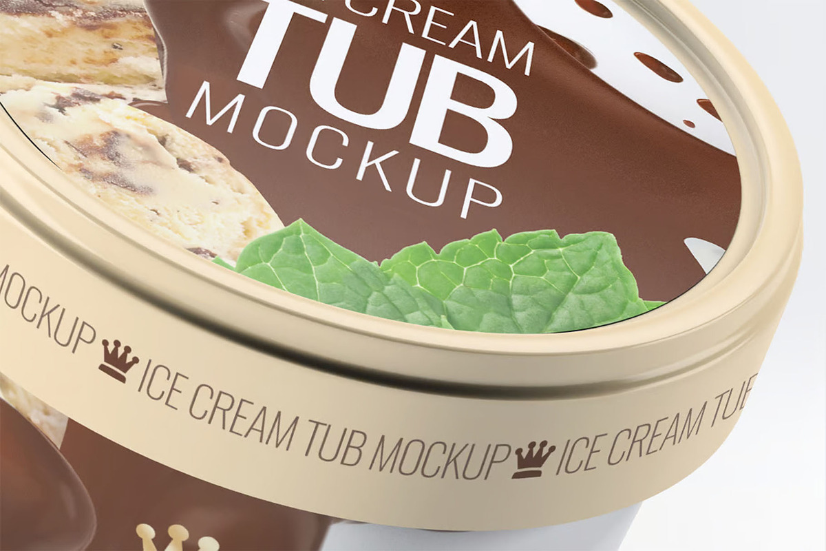Ice Cream Tub Mockup, a Packaging Mockup by Hubzway (Photo 5 of 7)