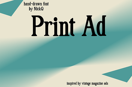 Print Ad Hand Drawn Font