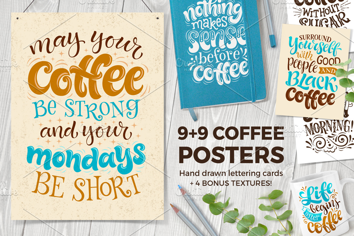Coffee Lettering | Posters | Cards, a Decorative Illustration by bariskina (Photo 1 of 5)