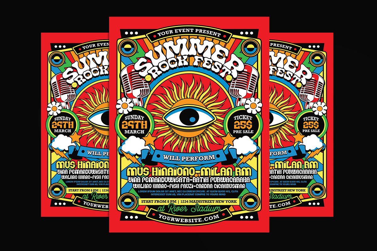 Retro Summer Rock Music Fest, a Flyer Template by Muhamad Iqbal hidayat (Photo 1 of 4)