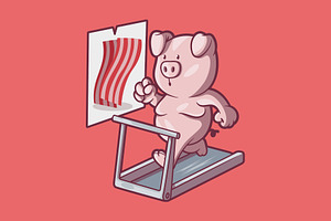 Running Pig!, an Animal Illustration by pedrors
