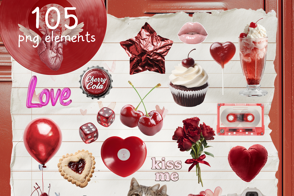 Romantic Love Collage Kit, an Object Graphic by VirinaDesign (Photo 13 of 15)
