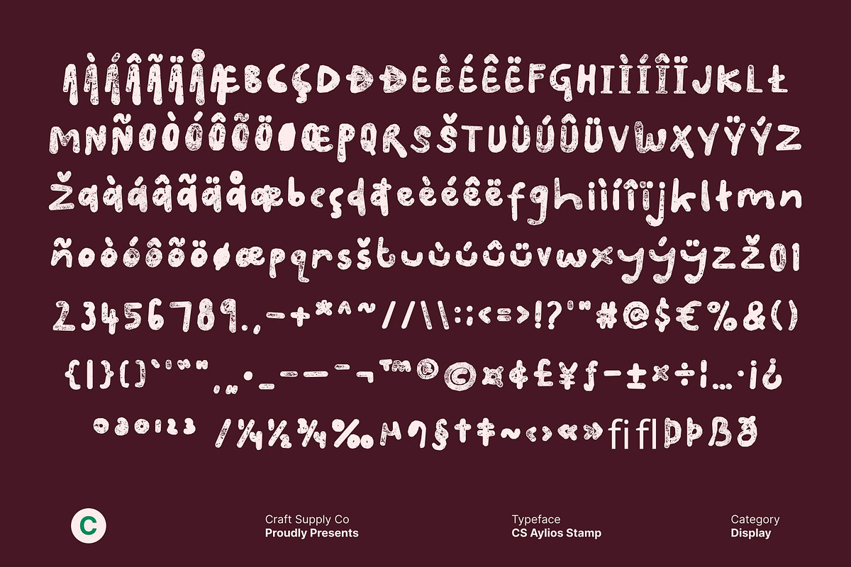 CS Aylios Stamp, a Sans Serif Font by Craft Supply Co. (Photo 8 of 8)