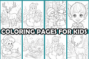 Christmas Coloring Pages For Kids, an Animal Illustration by martinblan (Thumbnail 3 of 4)