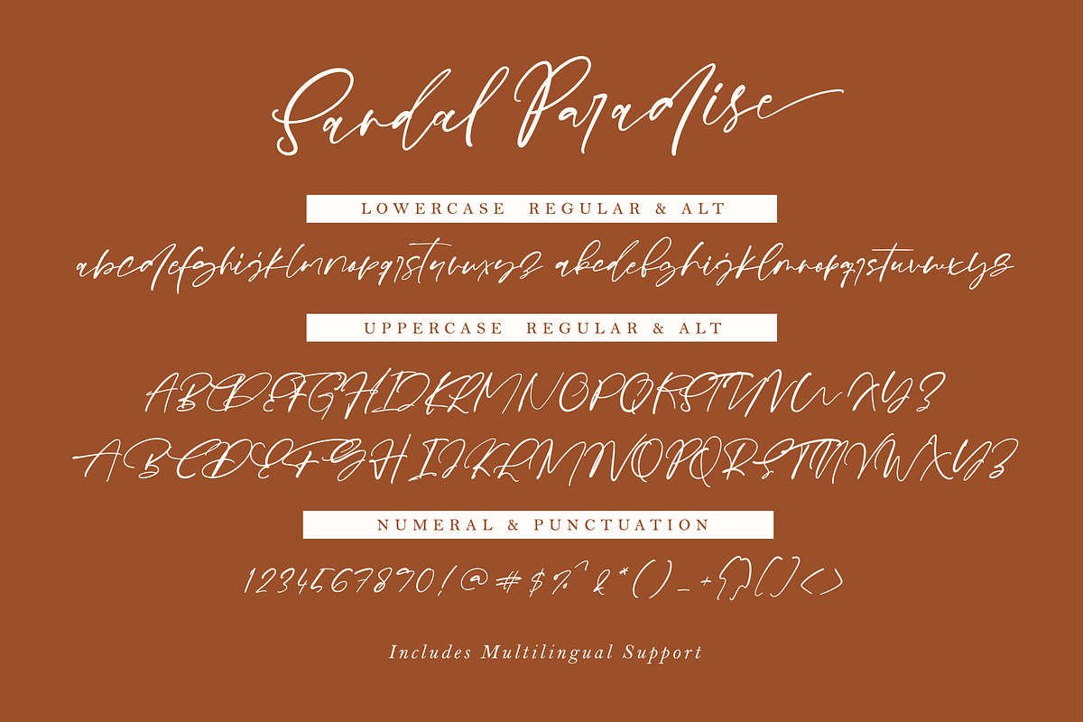 Sandal Paradise Signature, a Script Font by etigletters (Photo 9 of 9)