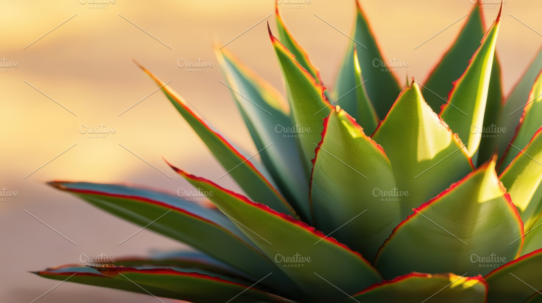 Close up Vibrant Agave Leaves, a Nature Photo by Virgo Studio