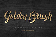 Golden Brush font, a Script Font by Gleb Guralnyk (Thumbnail 1 of 4)